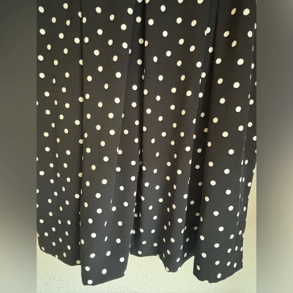 Tahari ASL Polka Dot Fit & Flare Pocketed Midi Skirt 18